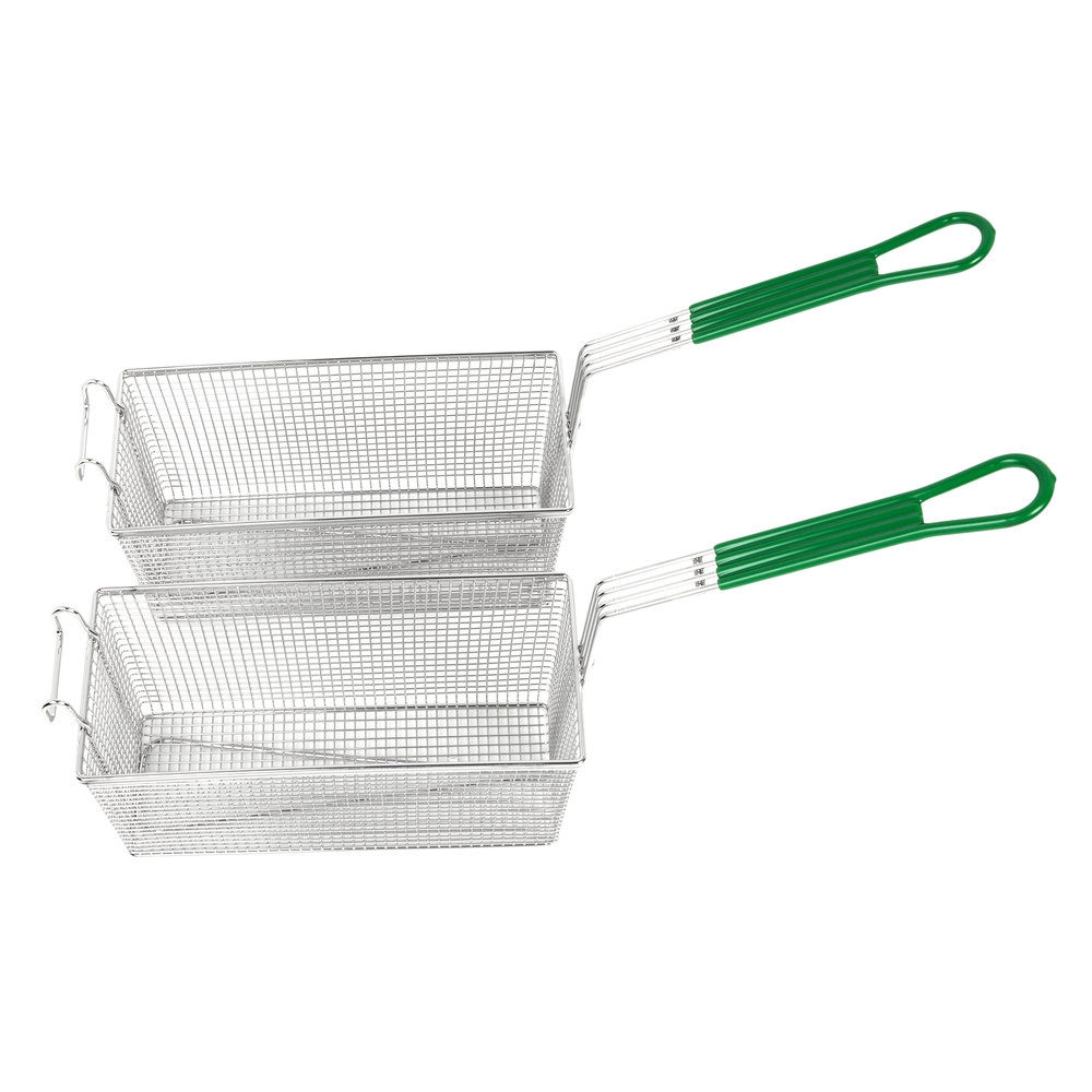 Canastilla para freidora de papas cromada mango verde